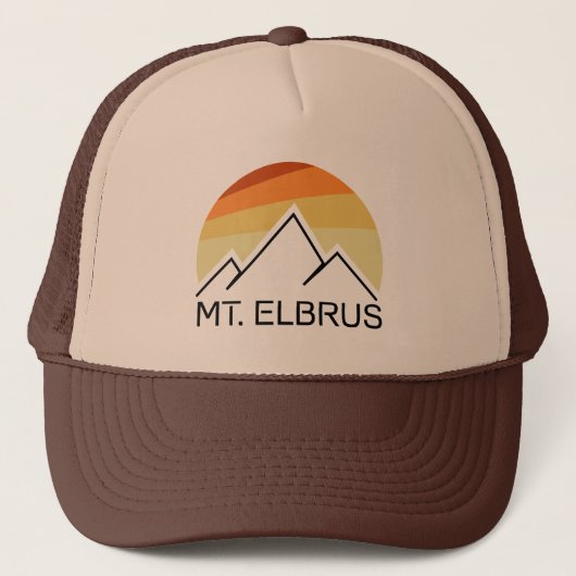 Mount Elbrus Russia Retro Trucker Pet (Voorkant)