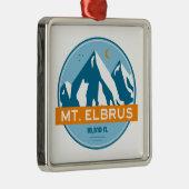 Mount Elbrus Russia Stars Moon Metalen Ornament (Rechts)