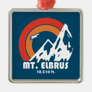 Mount Elbrus Russia Sun Eagle Metalen Ornament