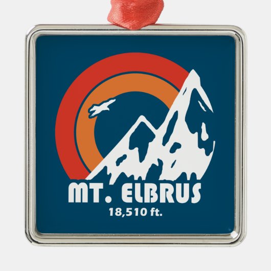 Mount Elbrus Russia Sun Eagle Metalen Ornament (Voorkant)