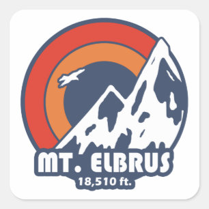 Mount Elbrus Russia Sun Eagle Vierkante Sticker