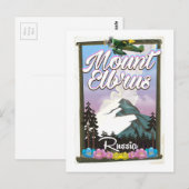 Mount Elbrus, Russische reisposter Briefkaart (Voorkant / Achterkant)