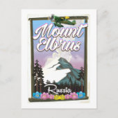 Mount Elbrus, Russische reisposter Briefkaart (Voorkant)