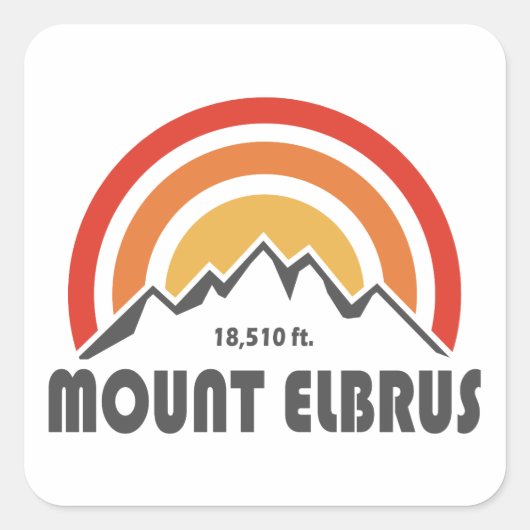 Mount Elbrus Vierkante Sticker (Voorkant)