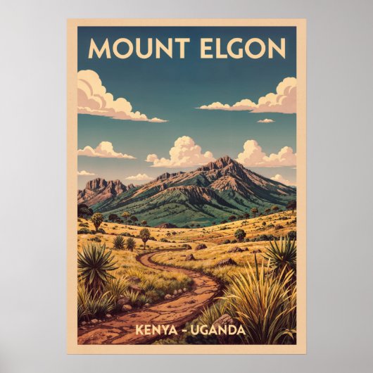 Mount Elgon Oeganda - Kenia V02 Poster (Voorkant)