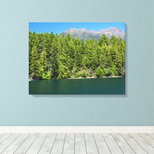 Mount Elinor en Lake Cushman Canvas Afdruk (Insitu (Houten vloer))