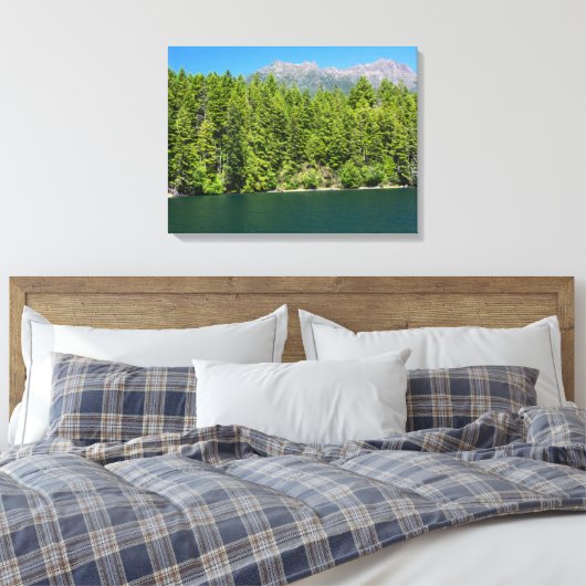 Mount Elinor en Lake Cushman Canvas Afdruk (Insitu (Slaapkamer))