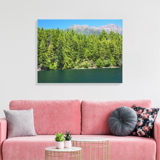 Mount Elinor en Lake Cushman Canvas Afdruk (Insitu (Woonkamer))
