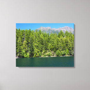 Mount Elinor en Lake Cushman Canvas Afdruk