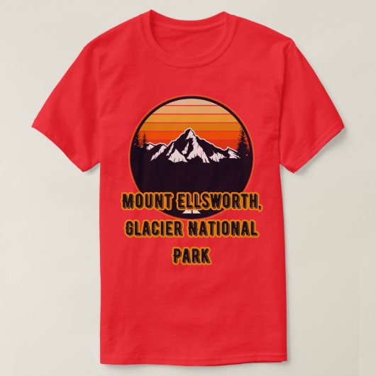 Mount Ellsworth Glacier National Park T-shirt (Design voorkant)