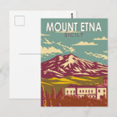 Mount Etna Sicilië Reizen Kunst Vintage Briefkaart (Voorkant / Achterkant)