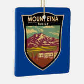 Mount Etna Sicilië Reizen Kunst Vintage Keramisch Ornament (Rechts)