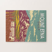Mount Etna Sicilië Reizen Kunst Vintage Legpuzzel (Horizontaal)