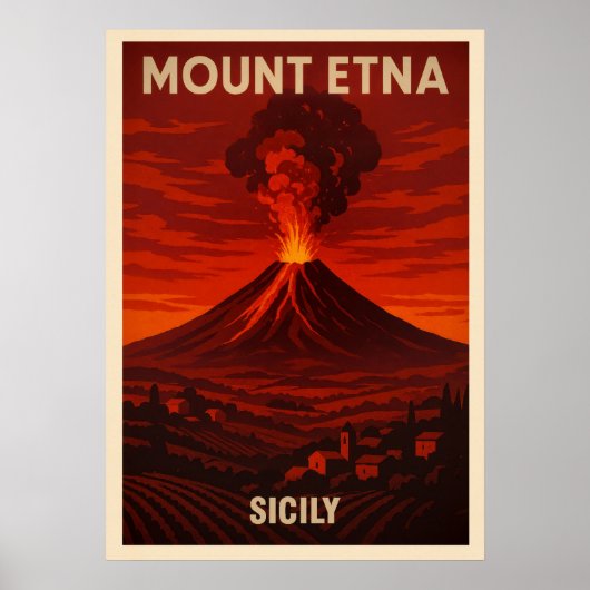 Mount Etna Sicilië V04 Poster (Voorkant)