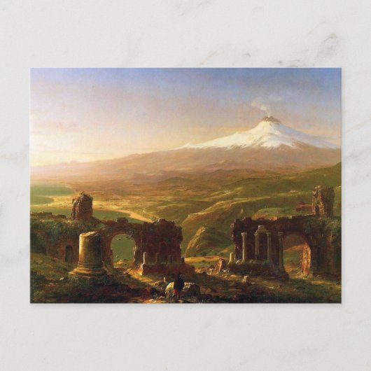 Mount Etna uit Taormina, Volcano Ruins Briefkaart (Voorkant)
