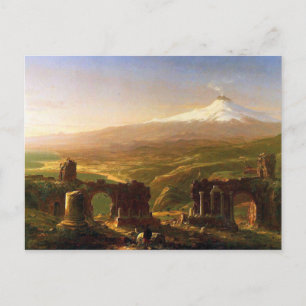 Mount Etna vanuit Taormina, vulkaanruïnes Briefkaart