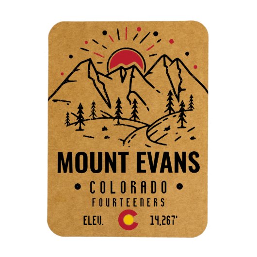 Mount Evans Colorado 14ers Mountain Minimalist Magneet (Verticaal)