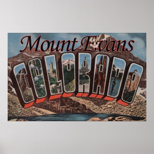 Mount Evans, Colorado - grote letterscènes Poster (Voorkant)