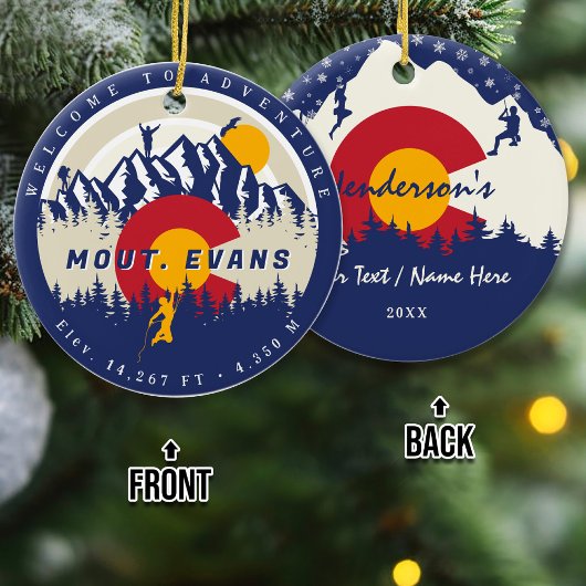 Mount Evans Colorado Vlag Berg 14ers Keramisch Ornament