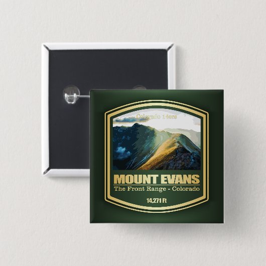 Mount Evans (PF) Vierkante Button 5,1 Cm (Voorkant /achterkant)