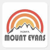 Mount Evans Vierkante Sticker (Voorkant)