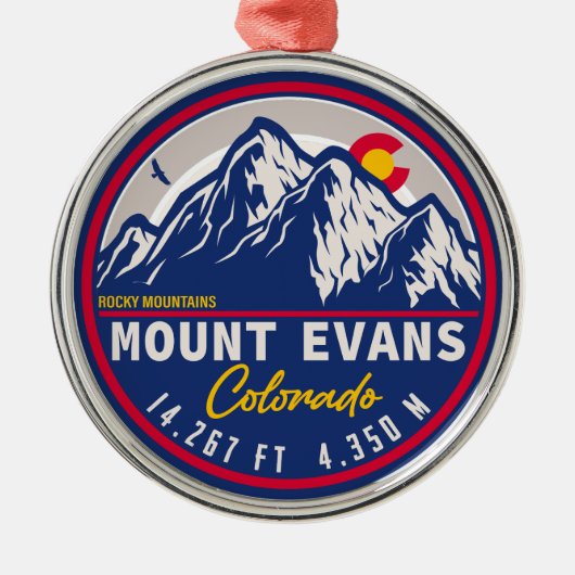 Mount Evans Wilderness 14er - Colorado-bergen Metalen Ornament (Voorkant)