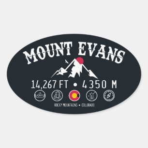 Mount Evans Wilderness 14er - Colorado-bergen Ovale Sticker