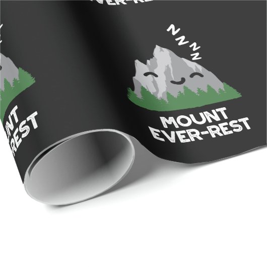 Mount Ever-rest Funny Mountain Pun Dark BG Cadeaupapier (Rol Hoek)