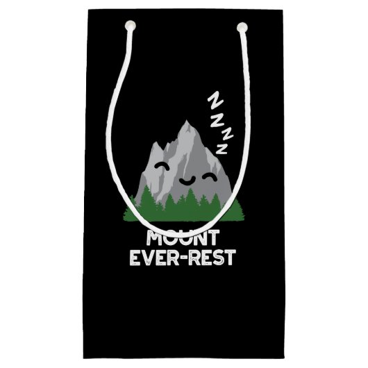 Mount Ever-rest Funny Mountain Pun Dark BG Klein Cadeauzakje (Voorkant)