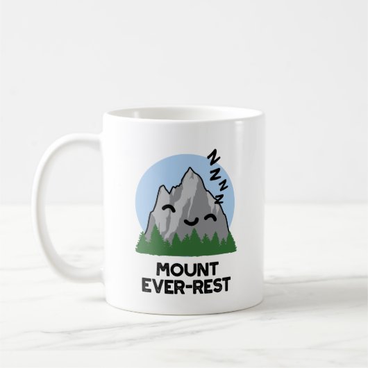 Mount Ever-rest Funny Sleeping Mountain Pun Koffiemok (Links)