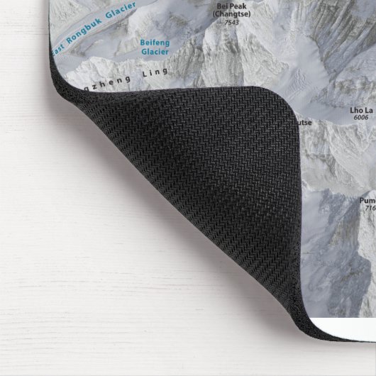 Mount Everest 3D Map met Labels Muismat (Hoek)