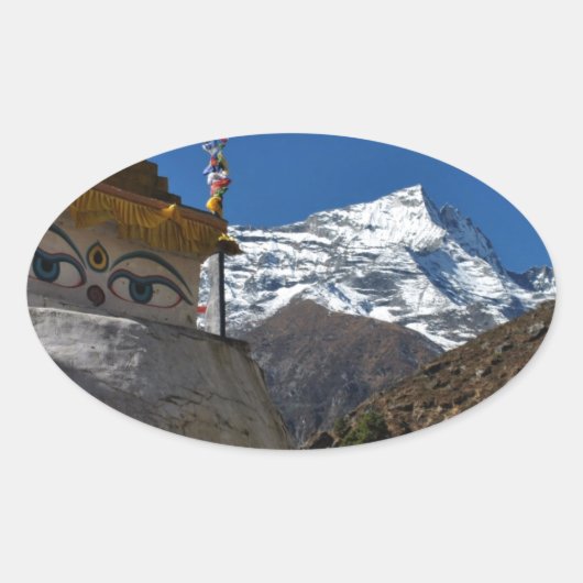 Mount Everest 8 Ovale Sticker (Voorkant)