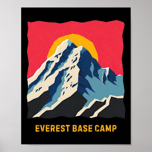 Mount Everest Basiskamp Himalaya Berg Wandel Cl Poster (Voorkant)
