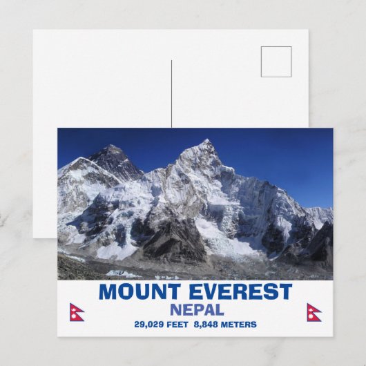 Mount Everest Briefkaart (Voorkant / Achterkant)