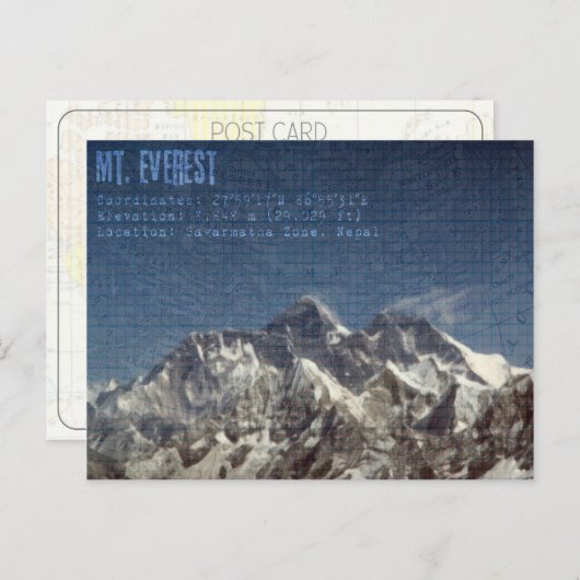 Mount Everest Briefkaart (Voorkant / Achterkant)