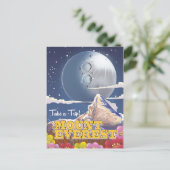 Mount Everest Cartoon-reisposter Briefkaart (Staand voorkant)
