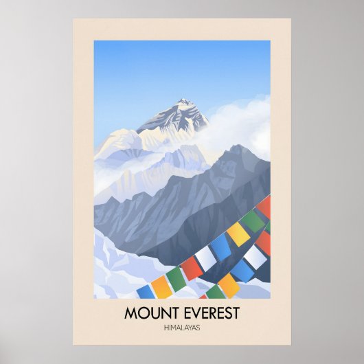 Mount Everest Himalaya Reisposter Poster (Voorkant)