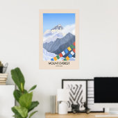 Mount Everest Himalaya Reisposter Poster (Thuiskantoor)