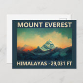Mount Everest Himalayas Waterverf  Briefkaart (Voorkant / Achterkant)