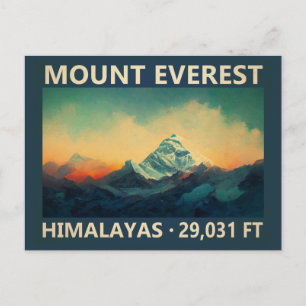 Mount Everest Himalayas Waterverf  Briefkaart