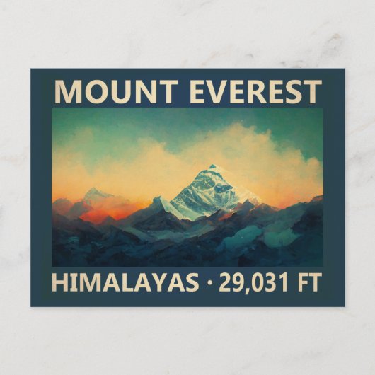 Mount Everest Himalayas Waterverf  Briefkaart (Voorkant)