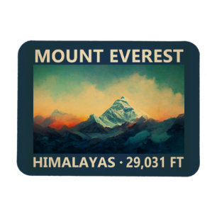 Mount Everest Himalayas Waterverf  Magneet