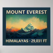 Mount Everest Himalayas Waterverf  Poster (Voorkant)