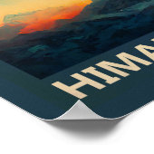 Mount Everest Himalayas Waterverf  Poster (Hoek)