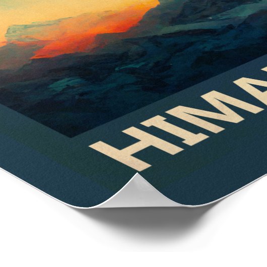 Mount Everest Himalayas Waterverf  Poster (Hoek)