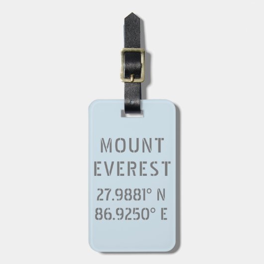 Mount Everest Latitude Longitude Bagagelabel (Voorkant verticaal)