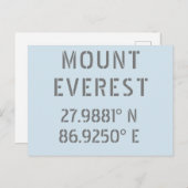 Mount Everest Latitude Longitude Briefkaart (Voorkant / Achterkant)
