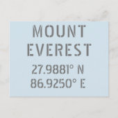 Mount Everest Latitude Longitude Briefkaart (Voorkant)