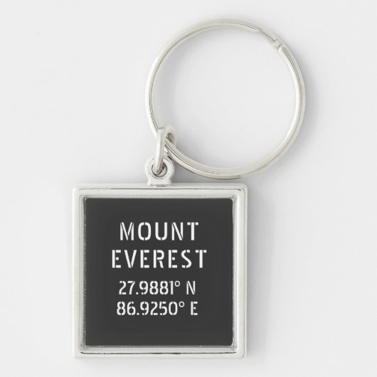 Mount Everest Latitude Longitude Sleutelhanger (Voorkant)