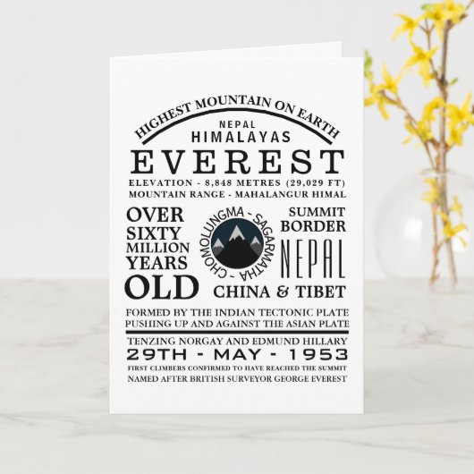 Mount Everest, Mountain Expedition Information Kaart (Gele Bloem)